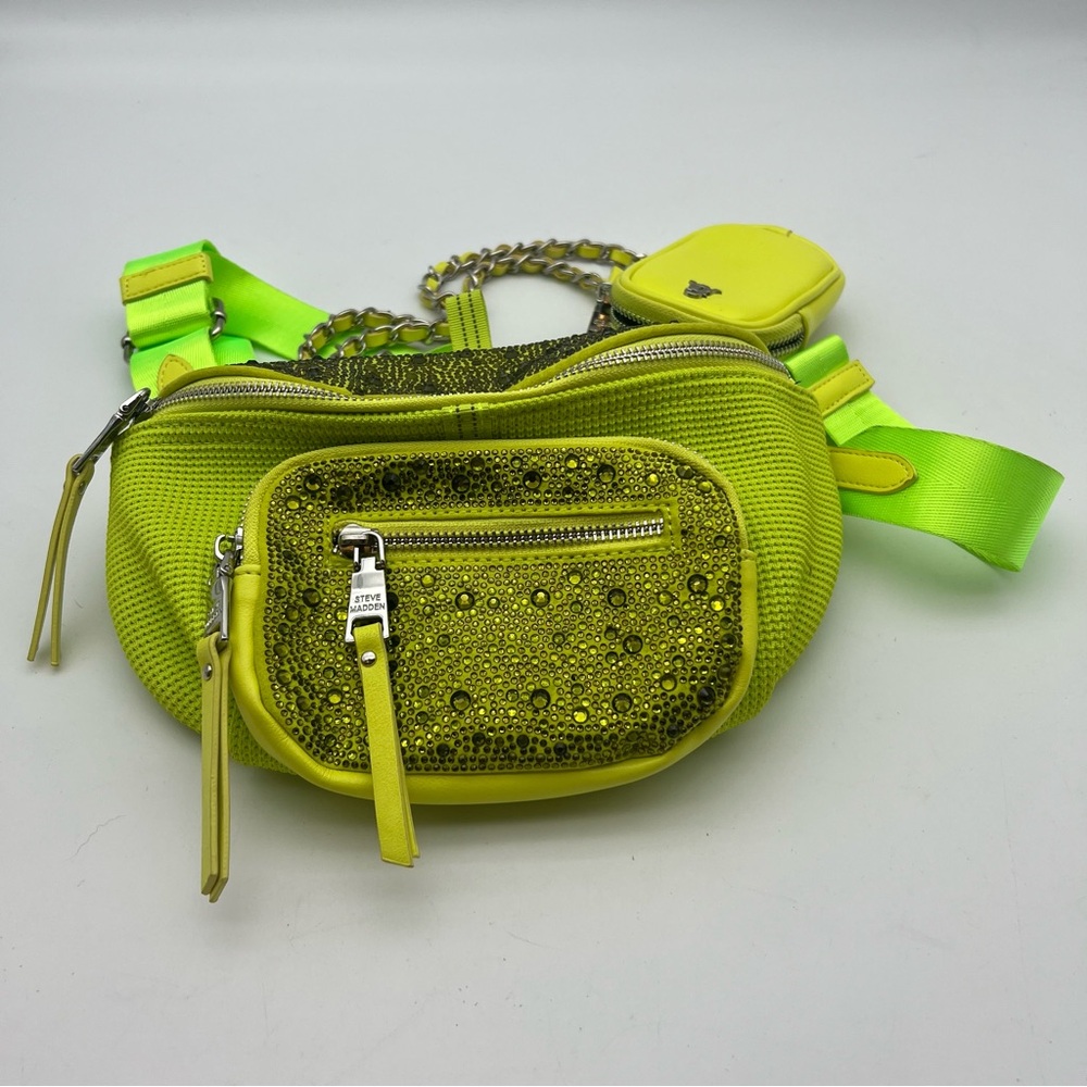 Steve Madden Lime Green Rhinestone Belt Bag